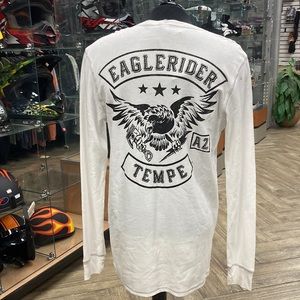 EagleRiders Tempe White Thermal Long-Sleeve Shirt